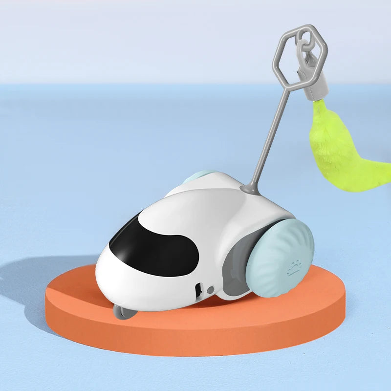 Smart Interactive Cat Toy Car Auto-Running Pet Vehicle with Obstacle Detection Durable for Indoor Cats Play
