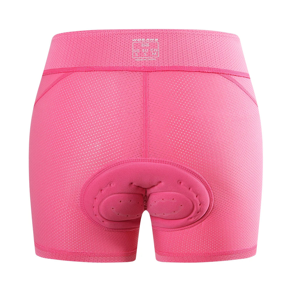 WOSAWE Cycling Underwear Women 5D Gel Padded Shorts Breathable Shockproof Underwear Mountain Bike Tights MTB Bicycle Underpants