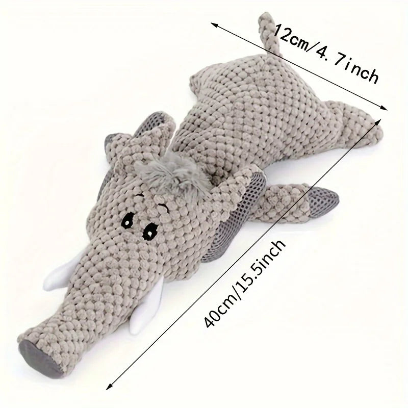 1/3 Pcs Large Dog Toy Bite-Resistant Sound Plush Toy Lion Wolf Elephant Cartoon Pet Toy Squeaky Dog Toy For Small & Medium Dogs