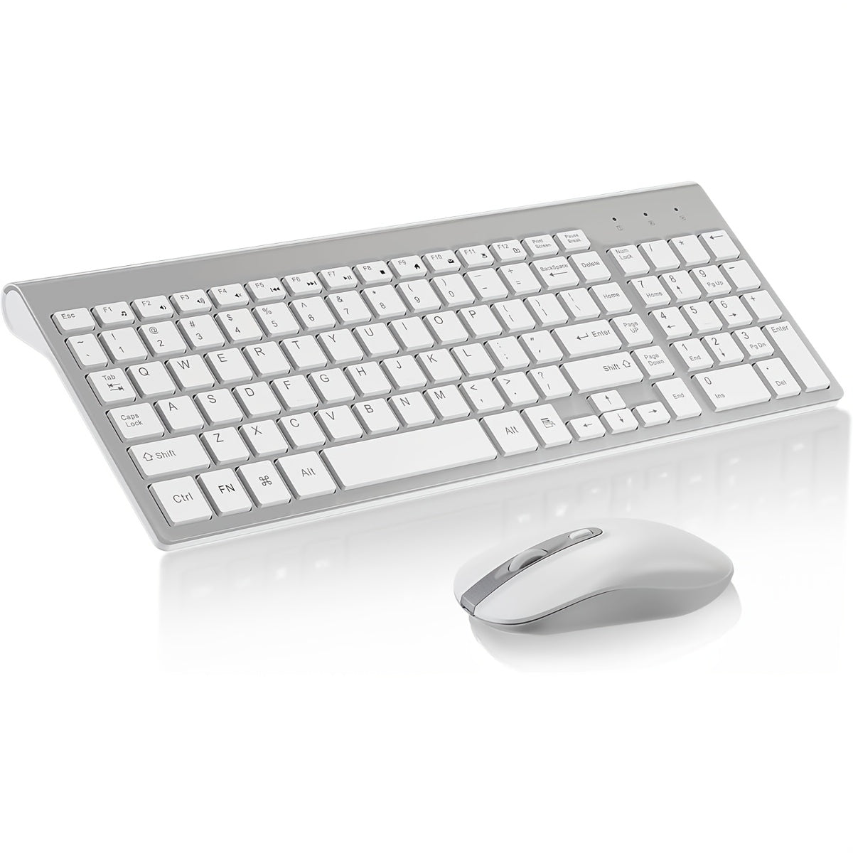 Wireless Keyboard and Mouse Combo, Compact Full Size Wireless Computer Keyboard and Mouse Set 2.4G Ultra-Thin Sleek Design for Windows, Computer, Desktop, PC, Notebook, Laptop