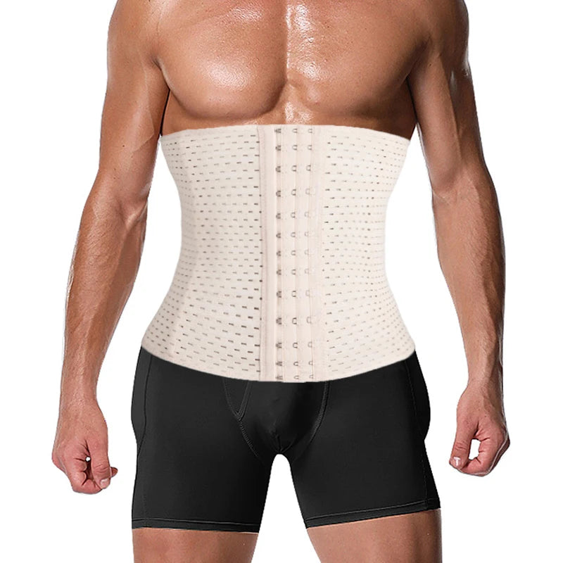 Mens Waist Trainer Corset Abdomen Reducer Body Shaper Fitness Waist Trimmer Belt Waist Trainer Belly Slimming Shapewear