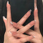 24ps/Box Long Ballerina Full Cover Artificial French False Nails Art Green Graffiti Color Blocking Gold Thread Fake Nail Tips