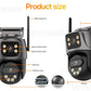Three Screen WIFI IP Camera Outdoor 4K Dual Lens PTZ Camera Ai Human Detection IP66 Waterproof CCTV Video Security Camera iCsee