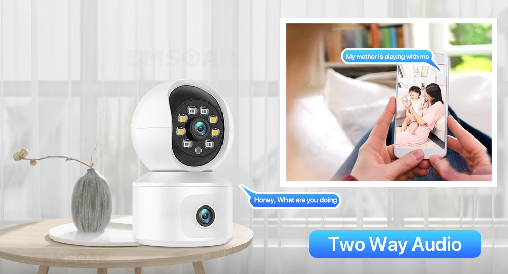 6MP WiFi IP Camera Dual Lens Dual Screen Baby Monitor Home Security Camera PTZ Auto Tracking CCTV Video Surveillance iCsee