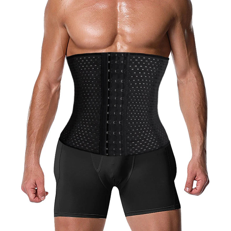 Mens Waist Trainer Corset Abdomen Reducer Body Shaper Fitness Waist Trimmer Belt Waist Trainer Belly Slimming Shapewear