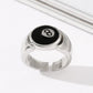 Punk Style Billiard Number Black 8 Opening Adjustable Rings Metal Alloy Rings Fashion Hip Hop Rock Jewelry For Women And Men
