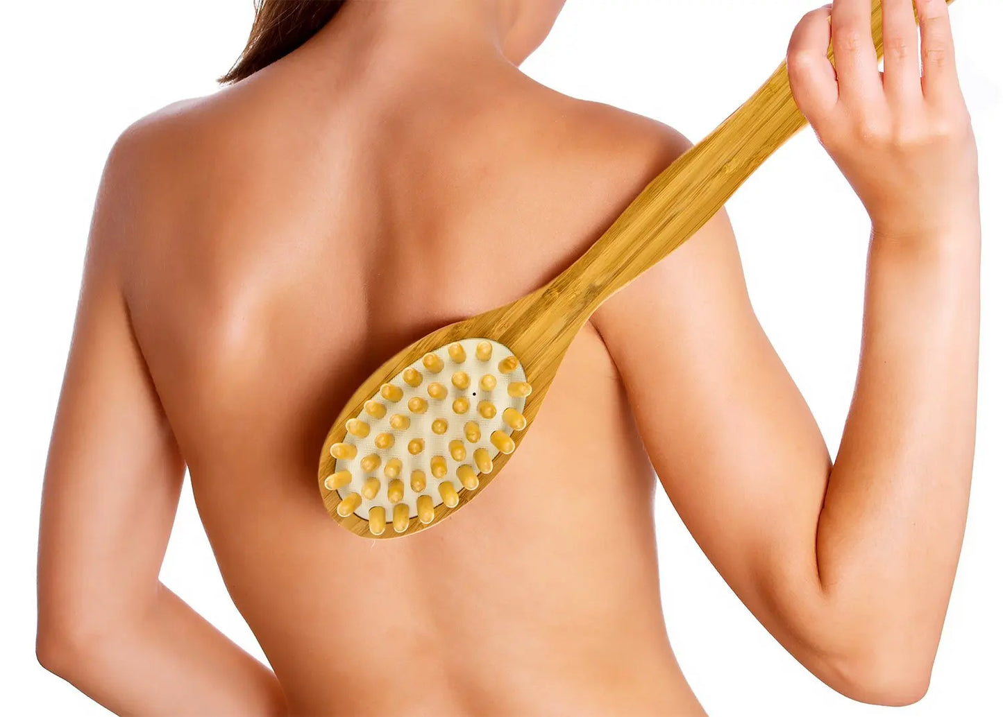 Double-sided Natural Bristle Bath Brush Exfoliating Wooden Body Massage Shower Brush SPA Woman Man Skin Care Dry Long Body Brush