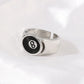 Punk Style Billiard Number Black 8 Opening Adjustable Rings Metal Alloy Rings Fashion Hip Hop Rock Jewelry For Women And Men