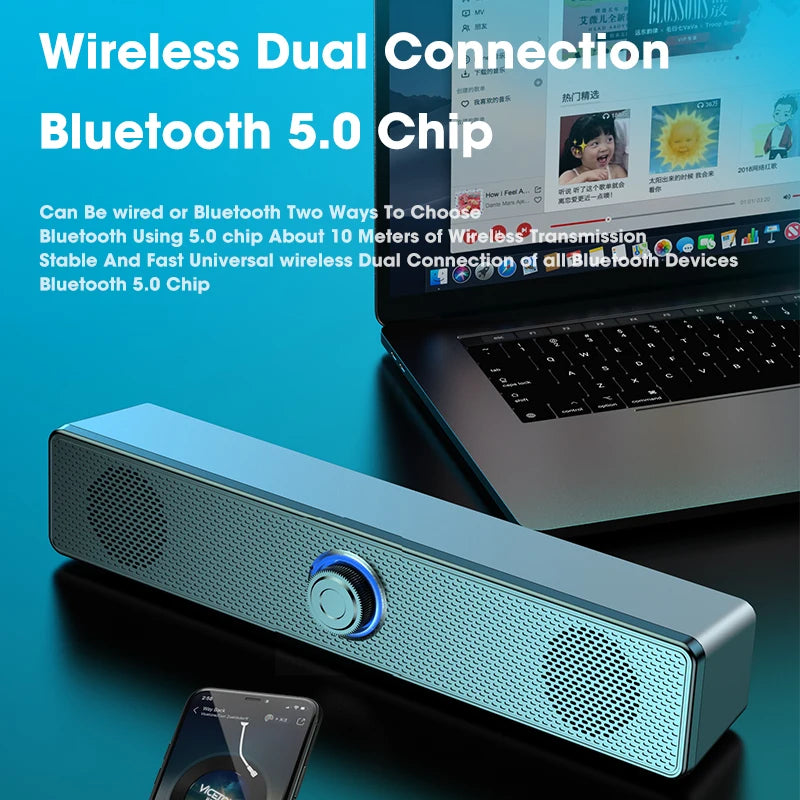 Niye Home Theater Sound Portable Bluetooth Speaker 360° Surround Soundbar Computer Speaker for TV Subwoofer Stereo Music Box