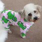Pet Dog Jumpsuit Puppy Clothes Thin Stretchy Pajamas Pink Printed 100%Cotton Overalls For Small Dogs Chihuahua Poodle Home Wear