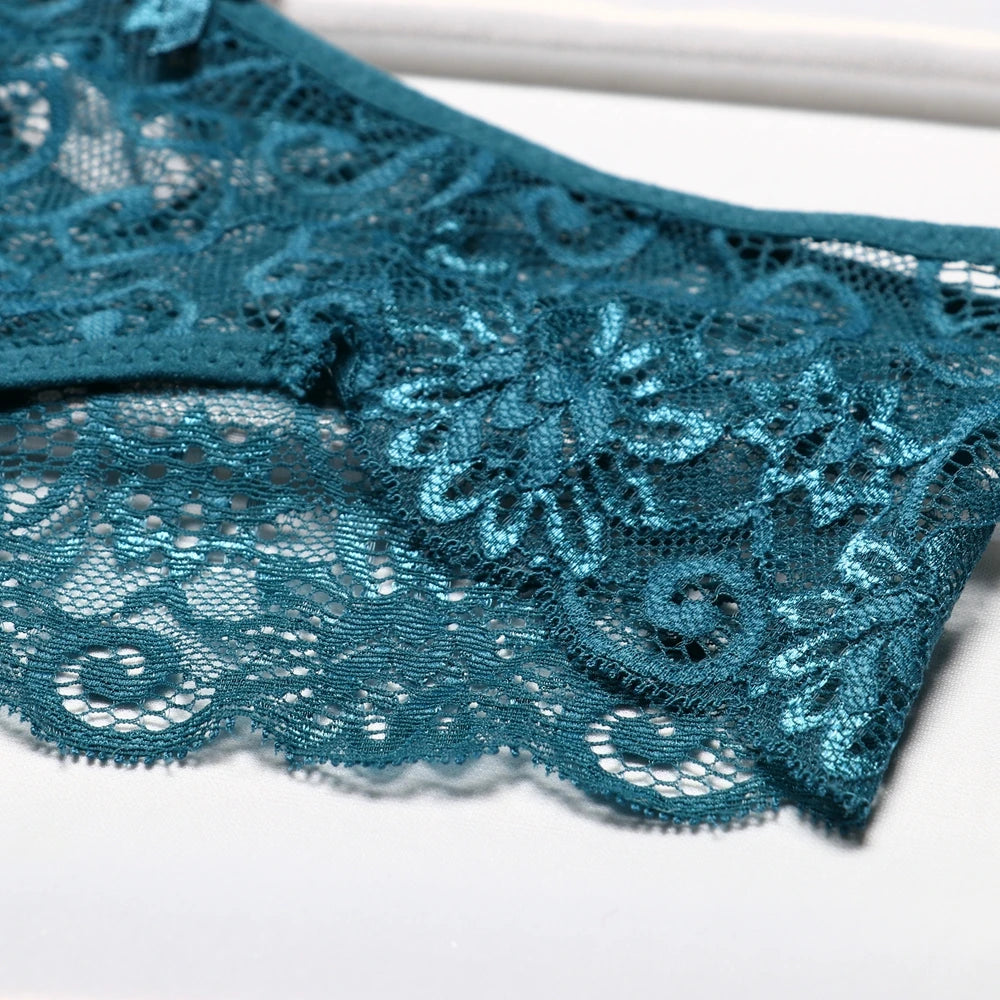 4Pcs Woman Sexy Lace Panties Female Briefs Underwear For Women Breathable Panty Hollow Lingerie Briefs Bow Underpants