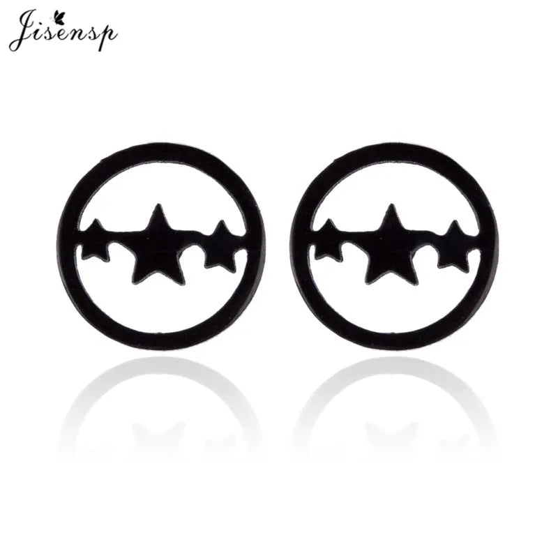 2024 New Star Earings Punk Stud Earrings Stainless Steel Everyday Teen Jewelry Pentagram Earing for Women Wholesale Oorbellen
