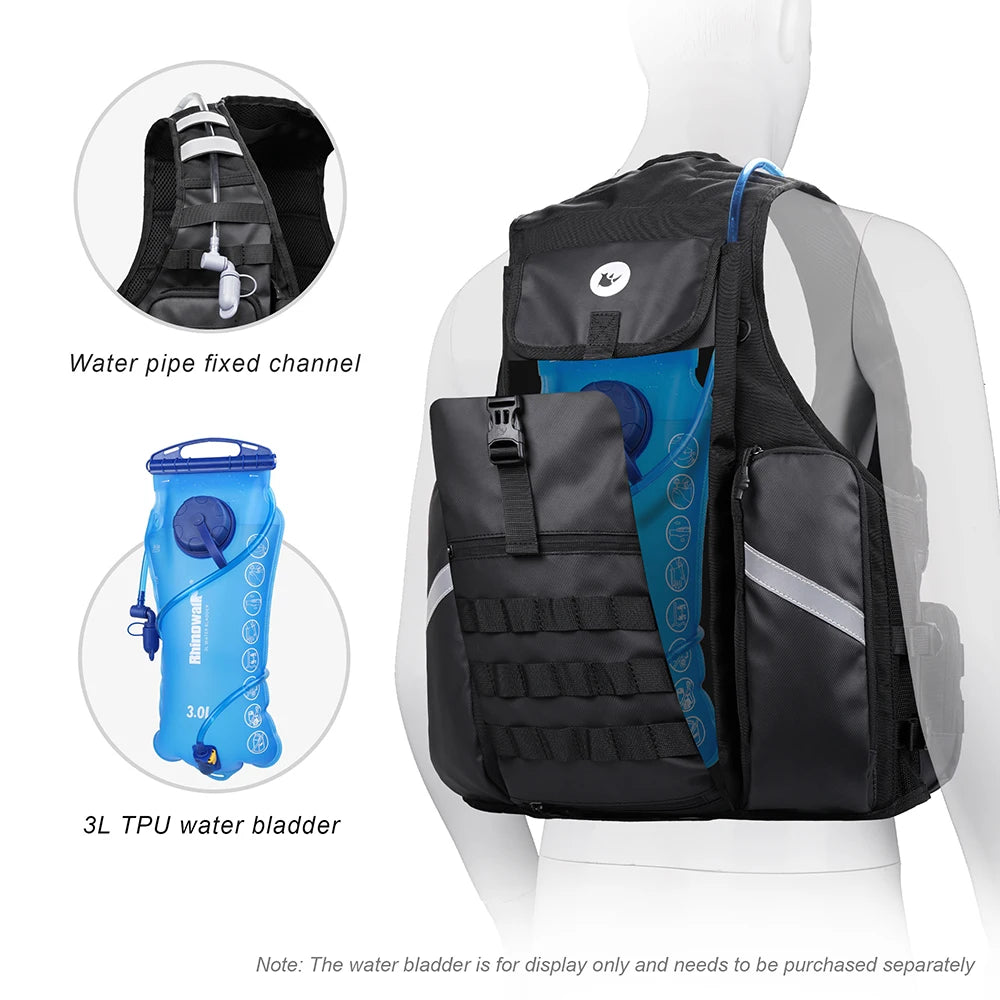 Moto Vest Mens Motorcycle Jacket Breathable Motorbike Jacket Night Work High Visibility Reflective Safety Jacket With Water Bag
