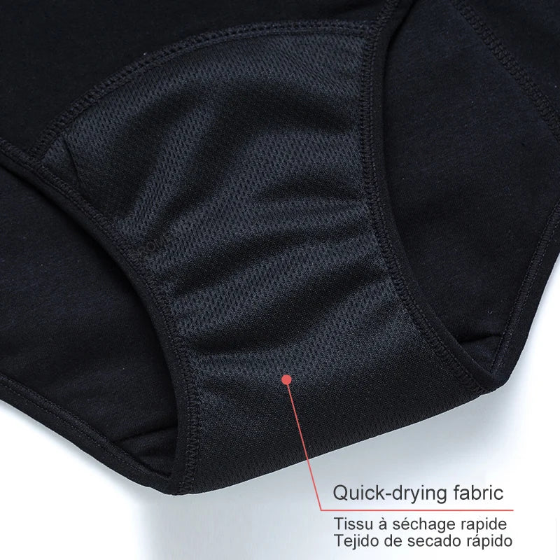 Women Menstrual Period Panties Underwear 4 Layers Plus Size Heavy Flow Absorbency Leakproof Physiological Sanitary Lingerie