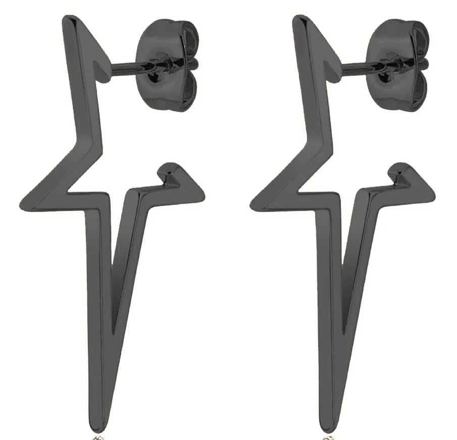 2024 New Star Earings Punk Stud Earrings Stainless Steel Everyday Teen Jewelry Pentagram Earing for Women Wholesale Oorbellen