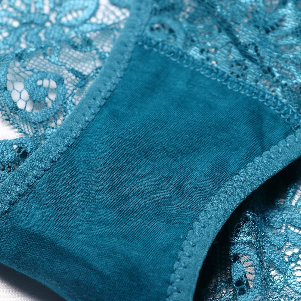4Pcs Woman Sexy Lace Panties Female Briefs Underwear For Women Breathable Panty Hollow Lingerie Briefs Bow Underpants
