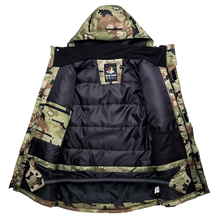 New Mens Camouflage Ski Suit Waterproof Breathable Snowboard Jacket Winter Snow Pants Suits Male Skiing and Snowboarding Sets