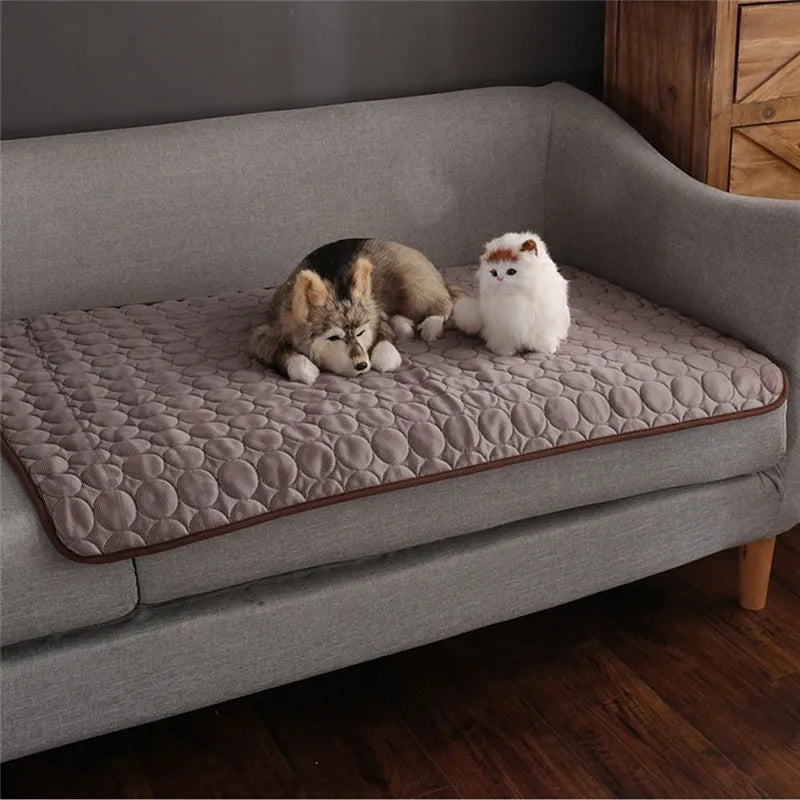 Dog Mat Cooling Summer Pad Mat For Dogs Cat Blanket Sofa Breathable Pet Dog Bed Summer Washable For Small Medium Large Dogs Car