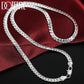 925 Sterling Silver 8/16/18/20/22/24 Inch 6mm Side Chain Necklace Bracelet For Woman Men Fashion Charm Wedding Jewelry