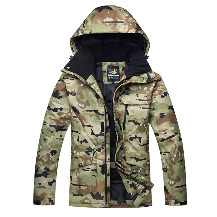New Mens Camouflage Ski Suit Waterproof Breathable Snowboard Jacket Winter Snow Pants Suits Male Skiing and Snowboarding Sets