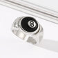 Punk Style Billiard Number Black 8 Opening Adjustable Rings Metal Alloy Rings Fashion Hip Hop Rock Jewelry For Women And Men
