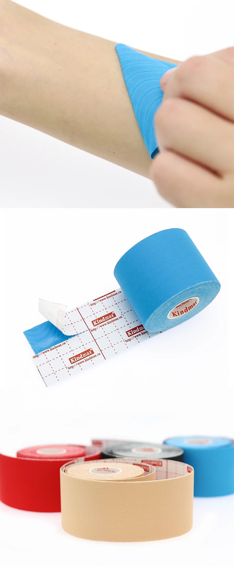 Kindmax High Elastic Sports Tape Kinesiology Nylon Strapping Gym Fitness Tennis Running Knee Muscle Protector