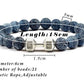 Natural Volcanic Stone Bracelet Men Matte Black Lave White Beads Charm Dumbbell Strand Bracelets Women Barbell Fitness Jewelry