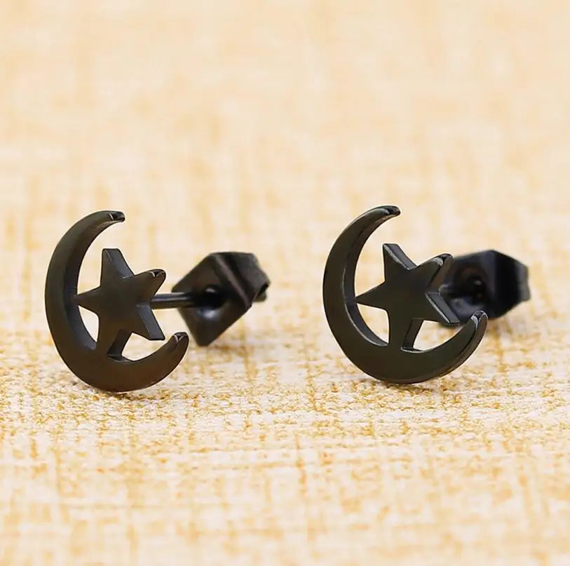2024 New Star Earings Punk Stud Earrings Stainless Steel Everyday Teen Jewelry Pentagram Earing for Women Wholesale Oorbellen