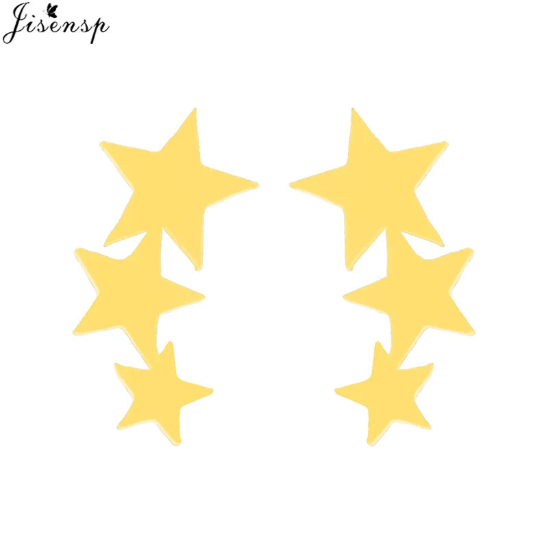 2024 New Star Earings Punk Stud Earrings Stainless Steel Everyday Teen Jewelry Pentagram Earing for Women Wholesale Oorbellen