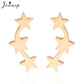 2024 New Star Earings Punk Stud Earrings Stainless Steel Everyday Teen Jewelry Pentagram Earing for Women Wholesale Oorbellen
