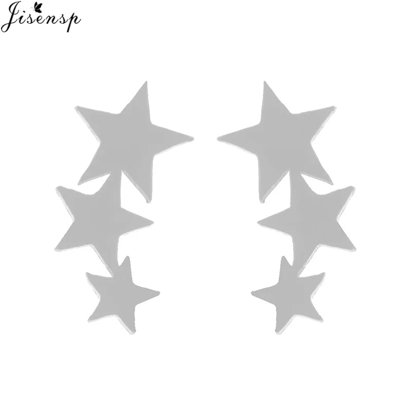 2024 New Star Earings Punk Stud Earrings Stainless Steel Everyday Teen Jewelry Pentagram Earing for Women Wholesale Oorbellen