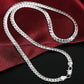 925 Sterling Silver 8/16/18/20/22/24 Inch 6mm Side Chain Necklace Bracelet For Woman Men Fashion Charm Wedding Jewelry