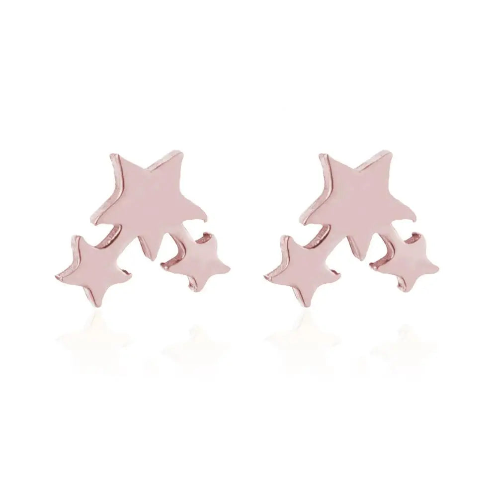 2024 New Star Earings Punk Stud Earrings Stainless Steel Everyday Teen Jewelry Pentagram Earing for Women Wholesale Oorbellen