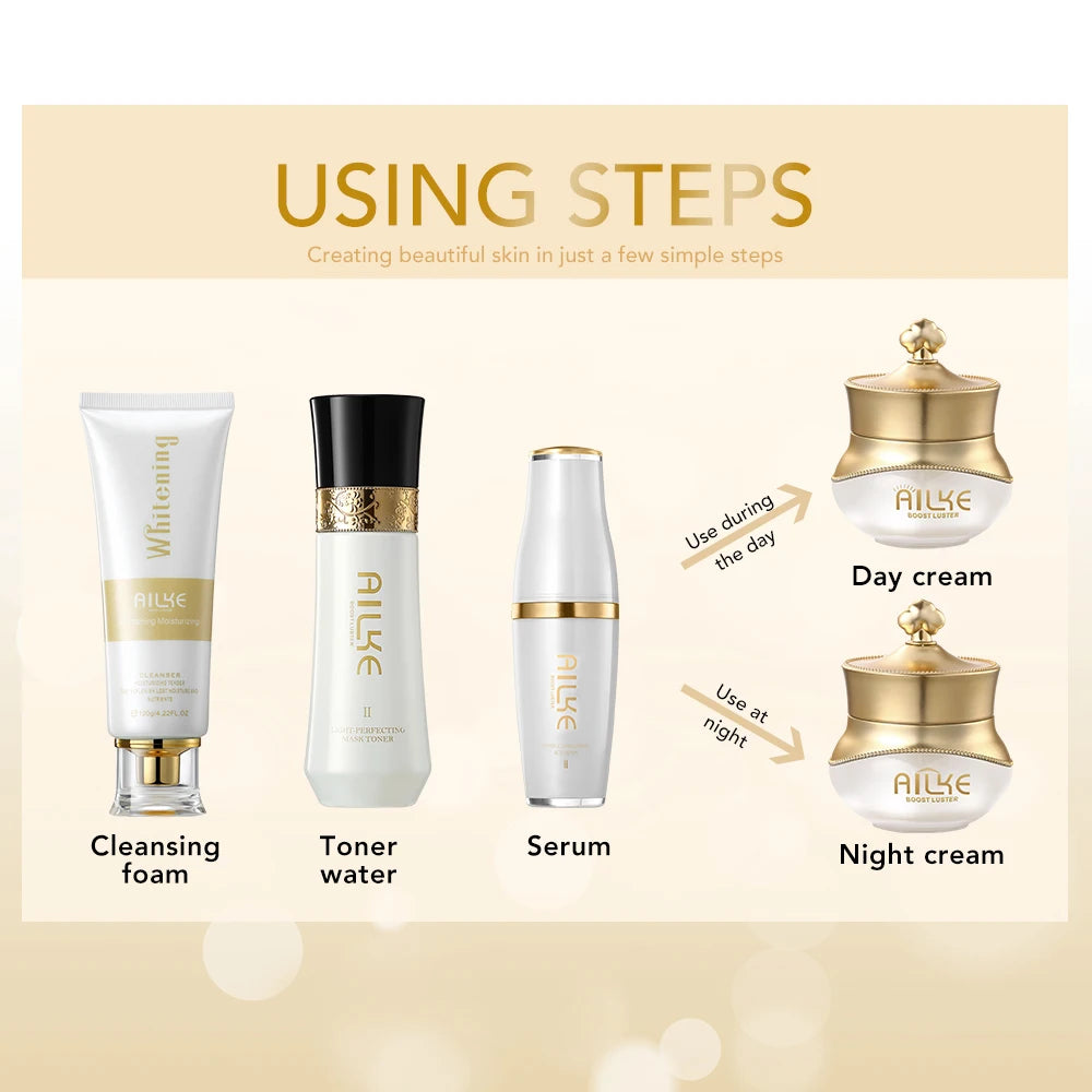 AILKE facial Skin Care Set for women Gift, dark spot remover rejuvenator anti wrinkle, Brightening, whitening cream vitamin face