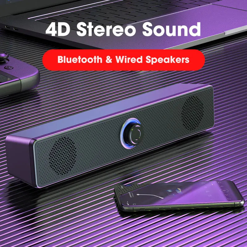 Niye Home Theater Sound Portable Bluetooth Speaker 360° Surround Soundbar Computer Speaker for TV Subwoofer Stereo Music Box