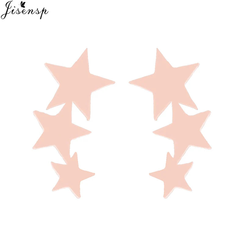 2024 New Star Earings Punk Stud Earrings Stainless Steel Everyday Teen Jewelry Pentagram Earing for Women Wholesale Oorbellen