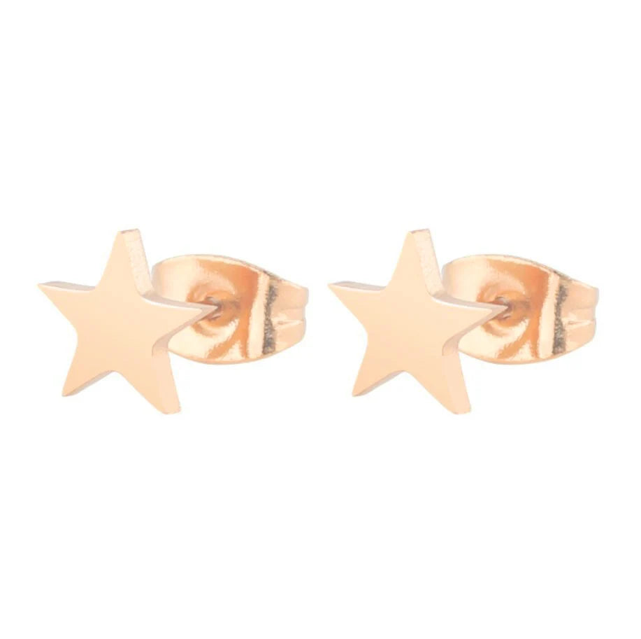 2024 New Star Earings Punk Stud Earrings Stainless Steel Everyday Teen Jewelry Pentagram Earing for Women Wholesale Oorbellen