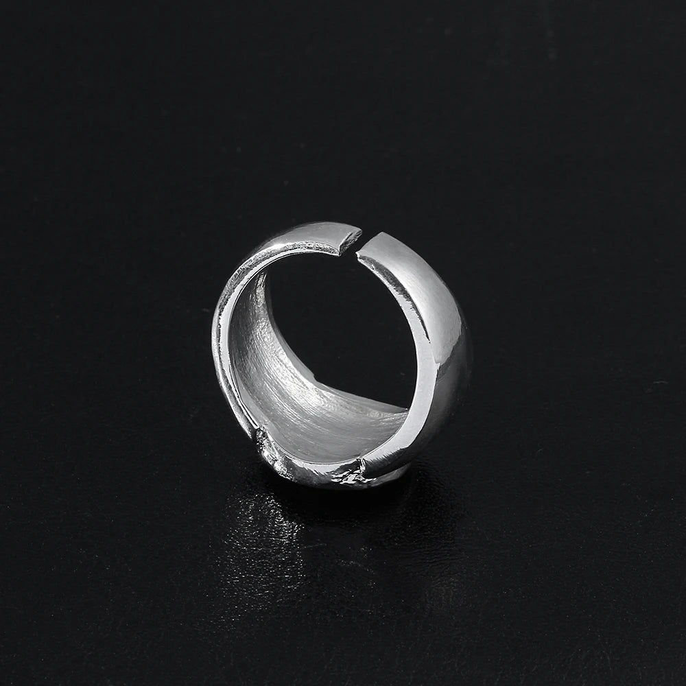 Punk Style Billiard Number Black 8 Opening Adjustable Rings Metal Alloy Rings Fashion Hip Hop Rock Jewelry For Women And Men