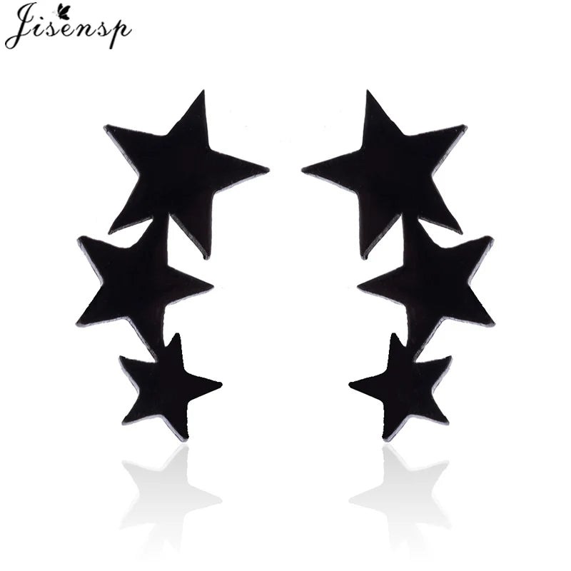 2024 New Star Earings Punk Stud Earrings Stainless Steel Everyday Teen Jewelry Pentagram Earing for Women Wholesale Oorbellen