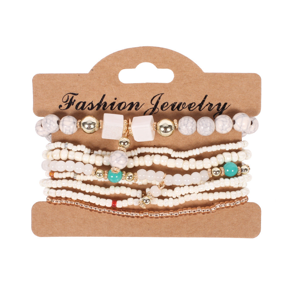 European and American-Style Women's Glasses Multi-Layer Seaside Photograph Handmade Beads