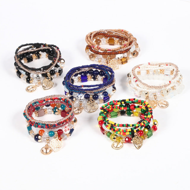 European and American-Style Women's Glasses Multi-Layer Seaside Photograph Handmade Beads