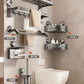 Suction Cup Towel Rack Bathroom Punch-Free Hanging Rod Bathroom Storage Rack Integrated Shower Room Toilet Storage Bath Towel Rack