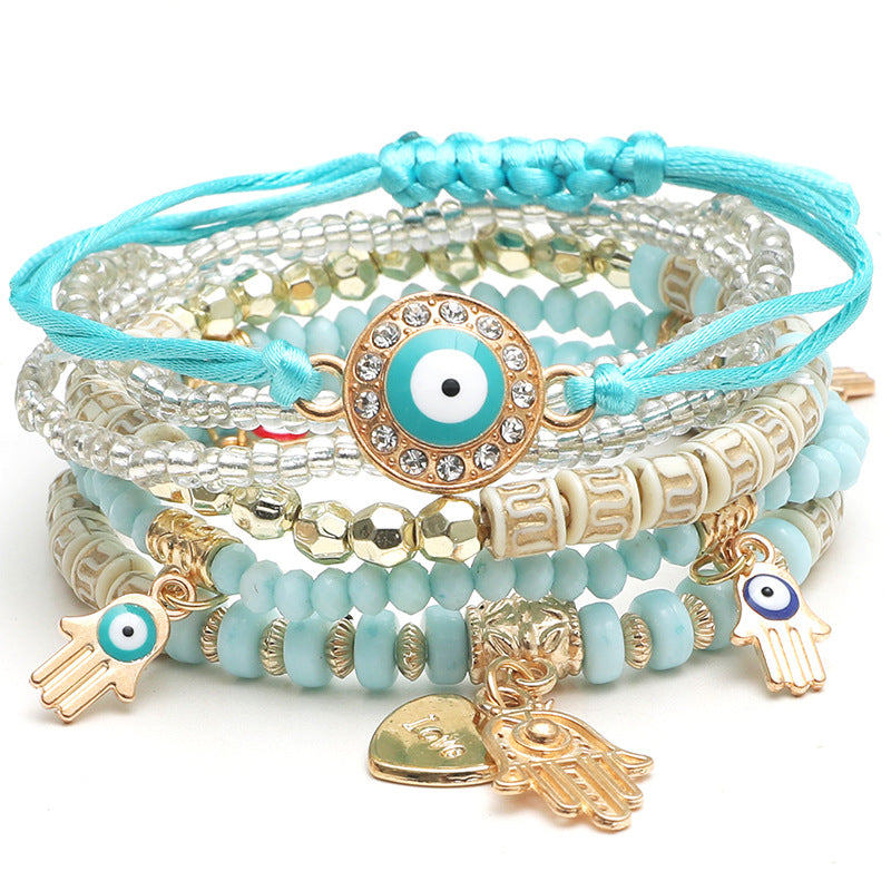 European and American-Style Women's Glasses Multi-Layer Seaside Photograph Handmade Beads