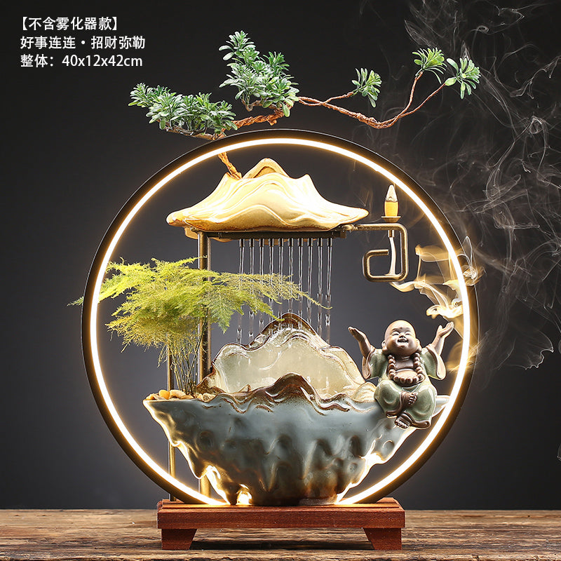 Bring In Wealth and Treasure Flowing Living Room Office Desk Surface Panel Flowing Water Ornaments