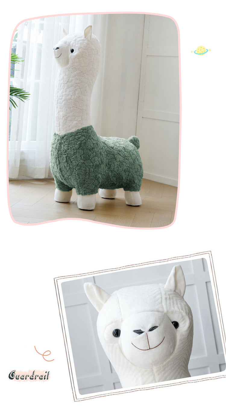 Alpaca Stool Living Room Seat for Girls Decorations