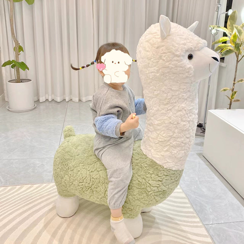 Alpaca Stool Living Room Seat for Girls Decorations