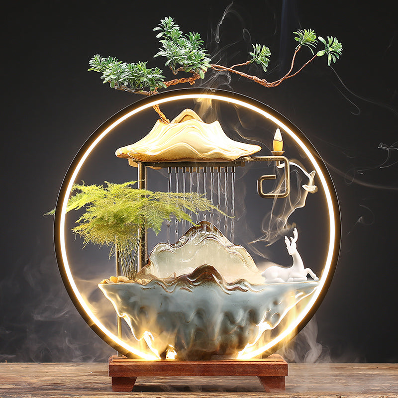 Bring In Wealth and Treasure Flowing Living Room Office Desk Surface Panel Flowing Water Ornaments