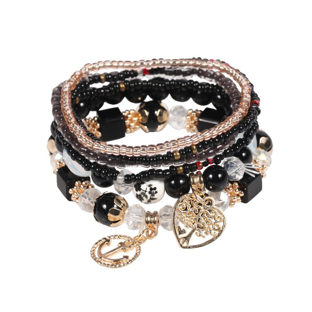 European and American-Style Women's Glasses Multi-Layer Seaside Photograph Handmade Beads