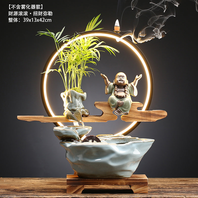 Bring In Wealth and Treasure Flowing Living Room Office Desk Surface Panel Flowing Water Ornaments