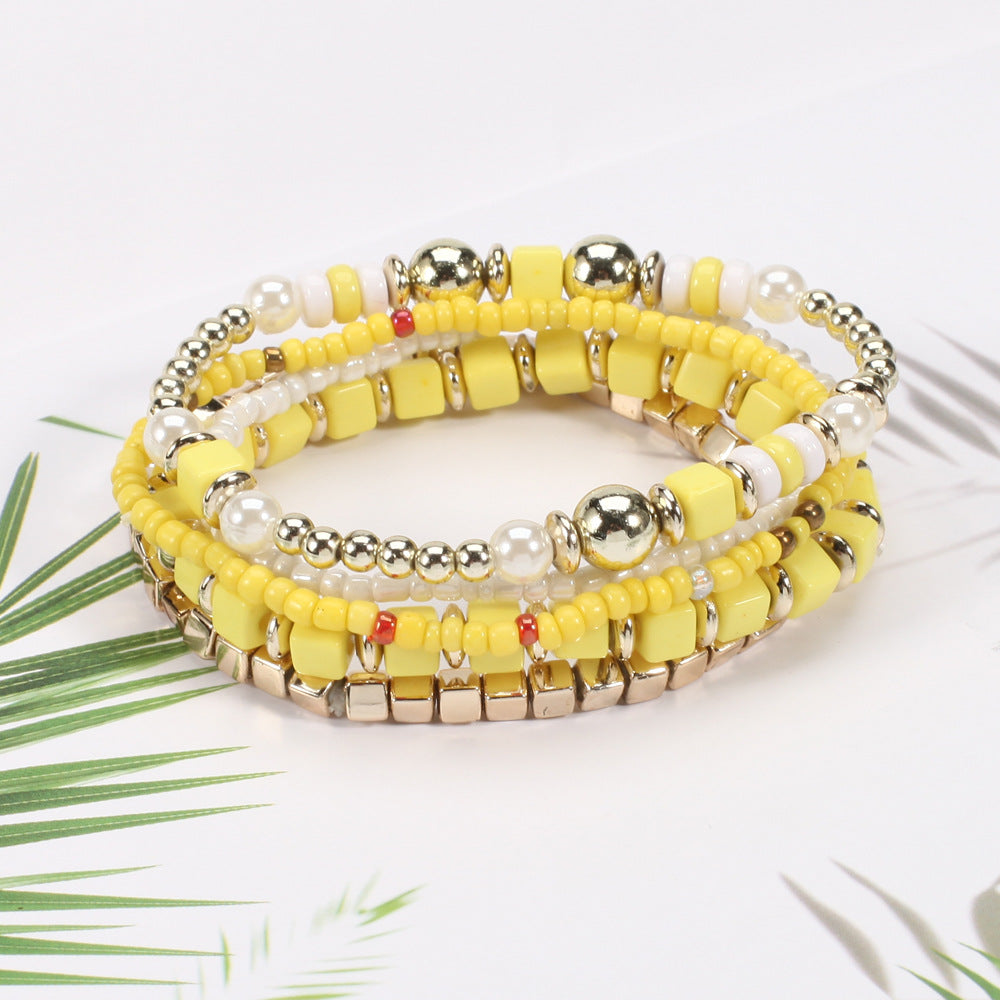 European and American-Style Women's Glasses Multi-Layer Seaside Photograph Handmade Beads